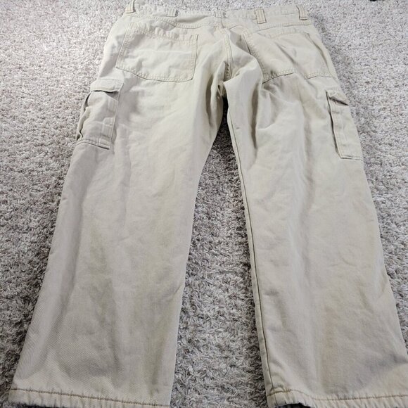 Wrangler Pants Mens 40x28.5 Tag 40x30 Beige Fleece Lined Hiking Outdoors - Picture 5 of 6
